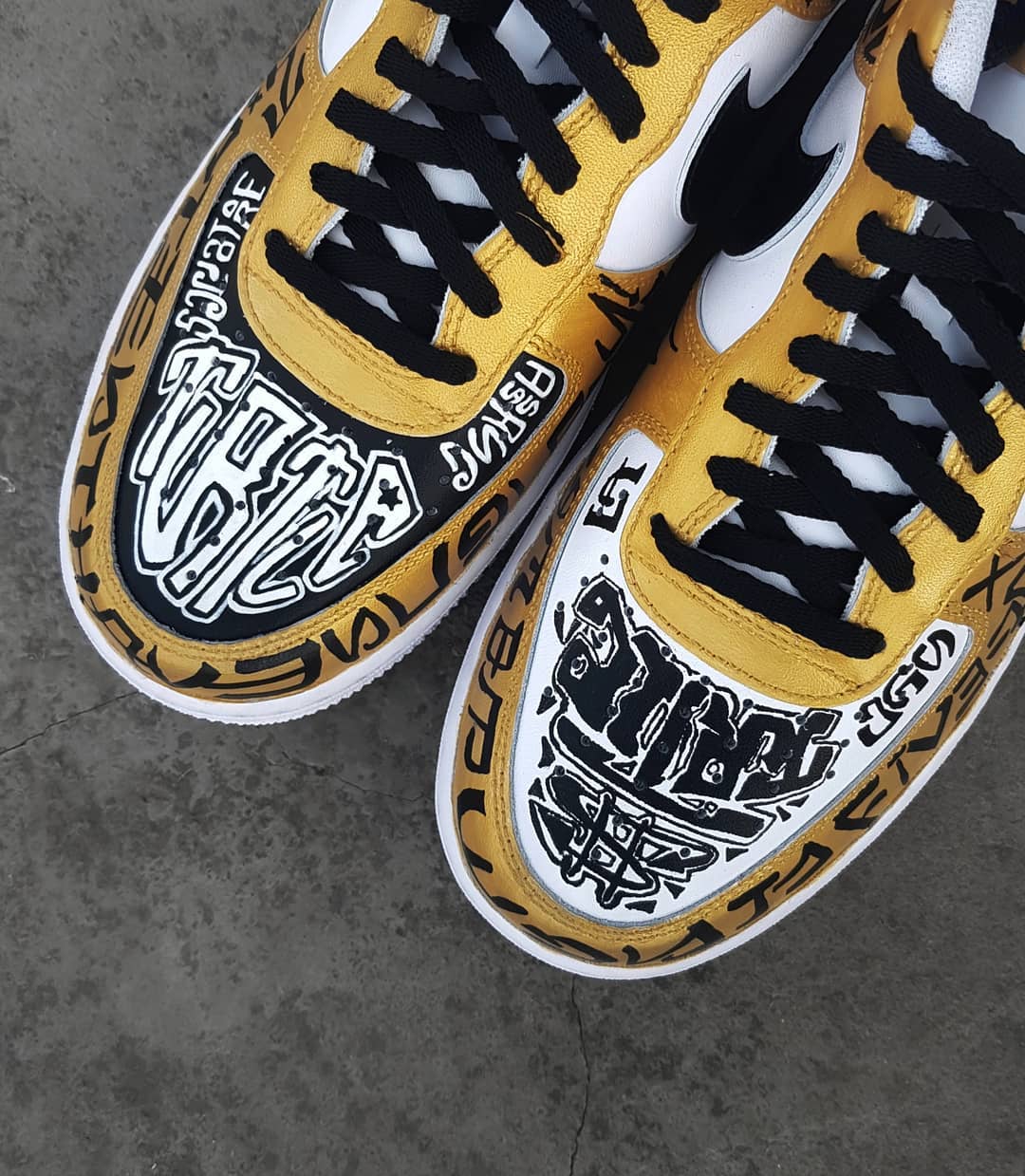 GOTHIC BLACK YELLOW FONT CUSTOM AIR FORCE 1 - Image 3
