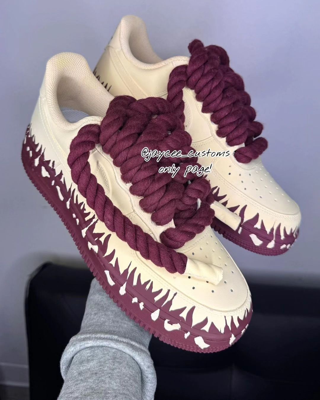 PURPLE EXTRA LACE FIRE CUSTOM AIR FORCE 1 - Image 4