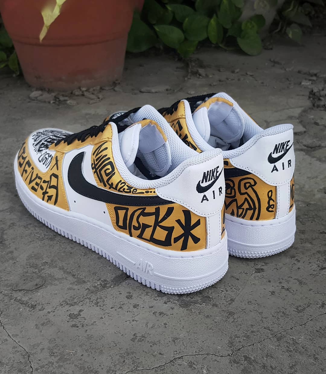 GOTHIC BLACK YELLOW FONT CUSTOM AIR FORCE 1 - Image 6