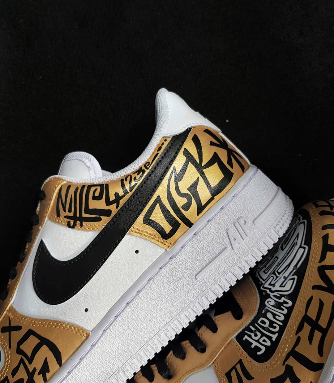 GOTHIC BLACK YELLOW FONT CUSTOM AIR FORCE 1 - Image 7