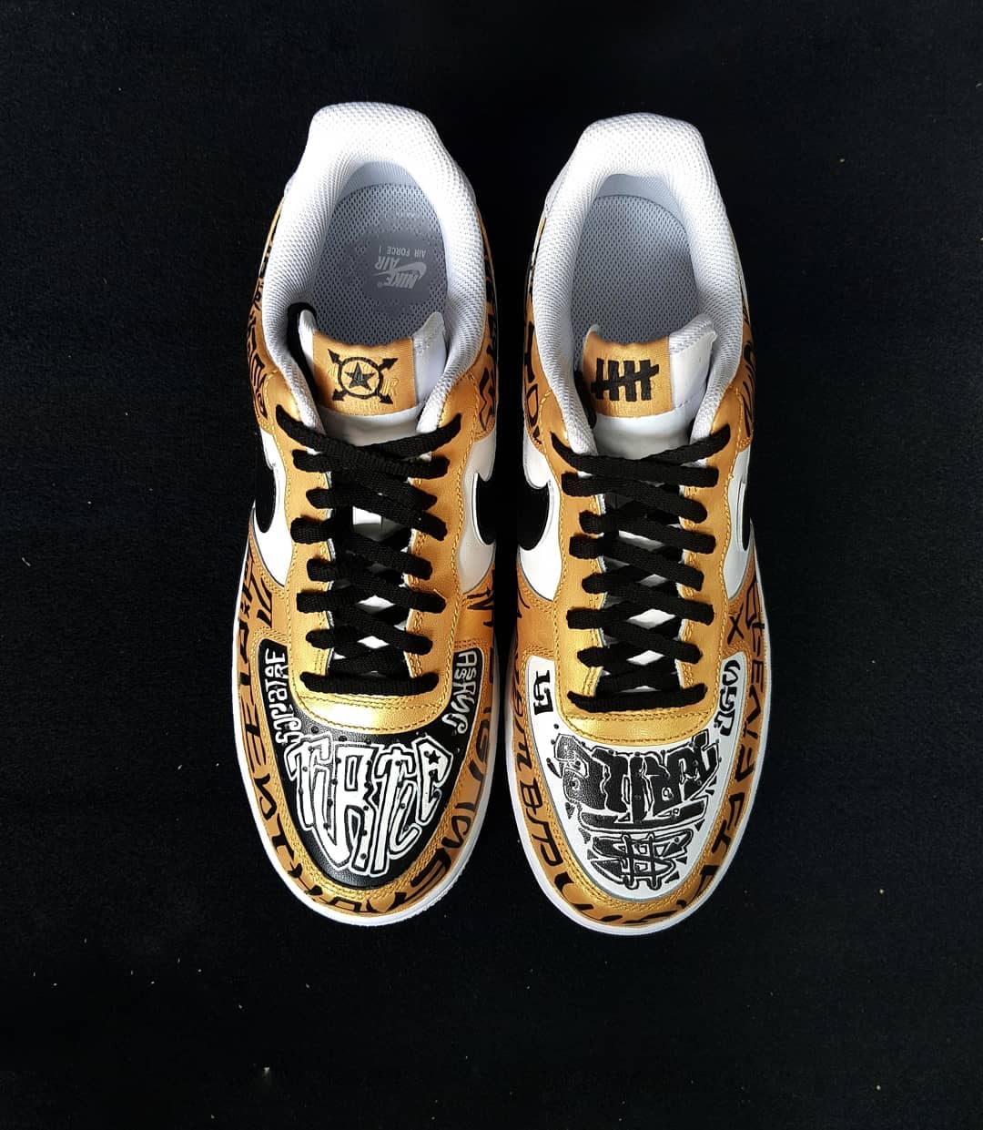 GOTHIC BLACK YELLOW FONT CUSTOM AIR FORCE 1 - Image 8