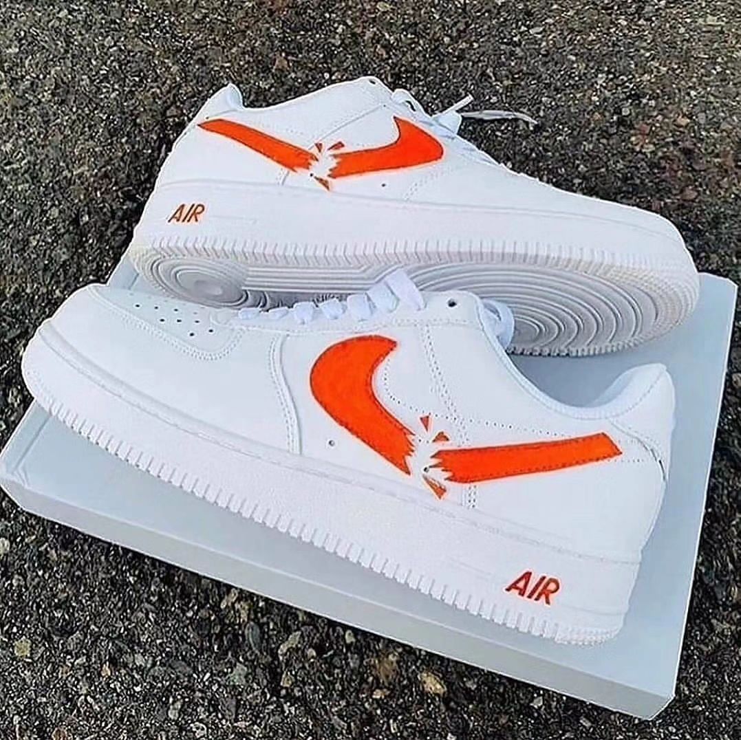 YELLOW BROKEN SWOOSH CUSTOM AIR FORCE 1