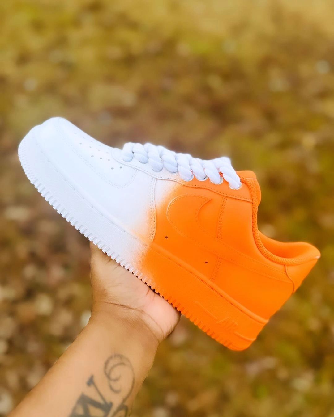 ORANGE WHITE GRADIENT CUSTOM AIR FORCE 1 - Image 3