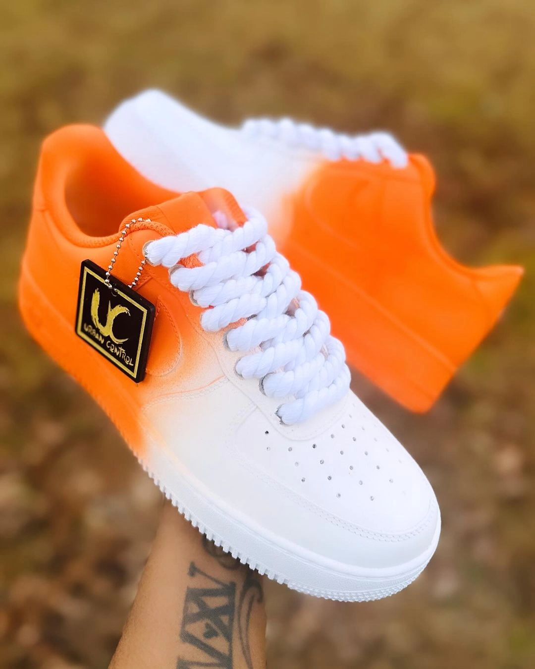 ORANGE WHITE GRADIENT CUSTOM AIR FORCE 1 - Image 4