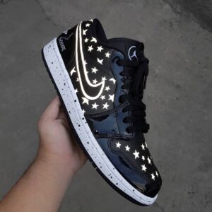 STAR WHITE BLACK CUSTOM AIR FORCE 1