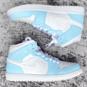 Custom Air Jordan 1 Swoosh White Baby Blue?