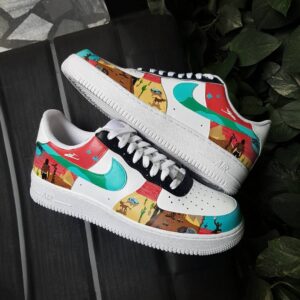 SUNSET DESERT TRAVELLING RED GREEN BROWN CUSTOM AIR FORCE 1