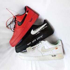 ALL BLACK RED WHITE FONT CUSTOM AIR FORCE 1