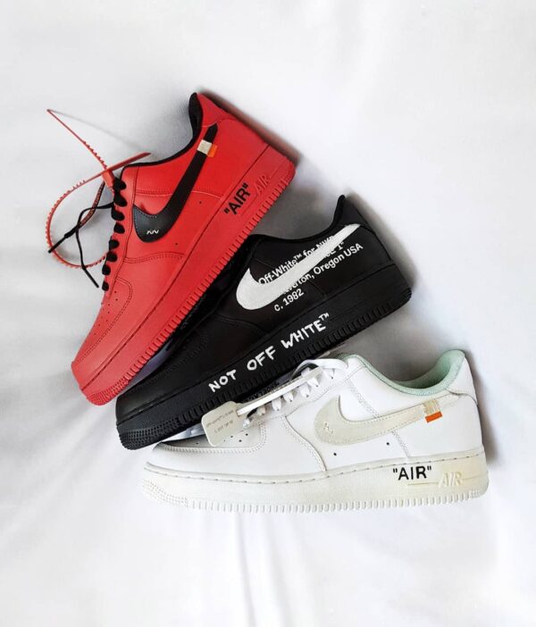 ALL BLACK RED WHITE FONT CUSTOM AIR FORCE 1