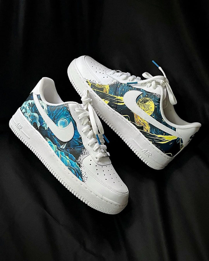 WAVES SNOW-CAPPED MOUNTAIN BLUE YELLOW BLACK CUSTOM AIR FORCE 1 - Image 6