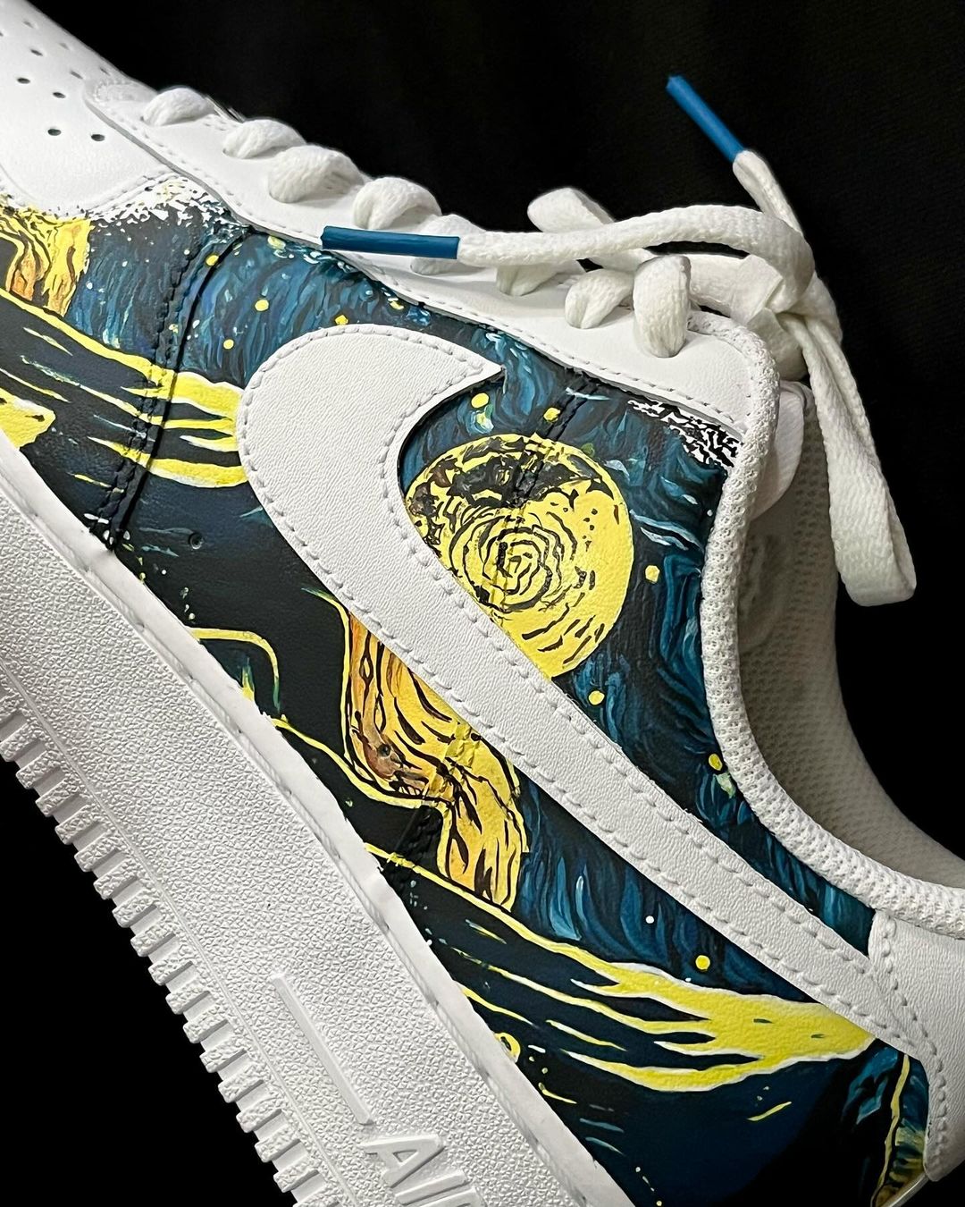 WAVES SNOW-CAPPED MOUNTAIN BLUE YELLOW BLACK CUSTOM AIR FORCE 1 - Image 2