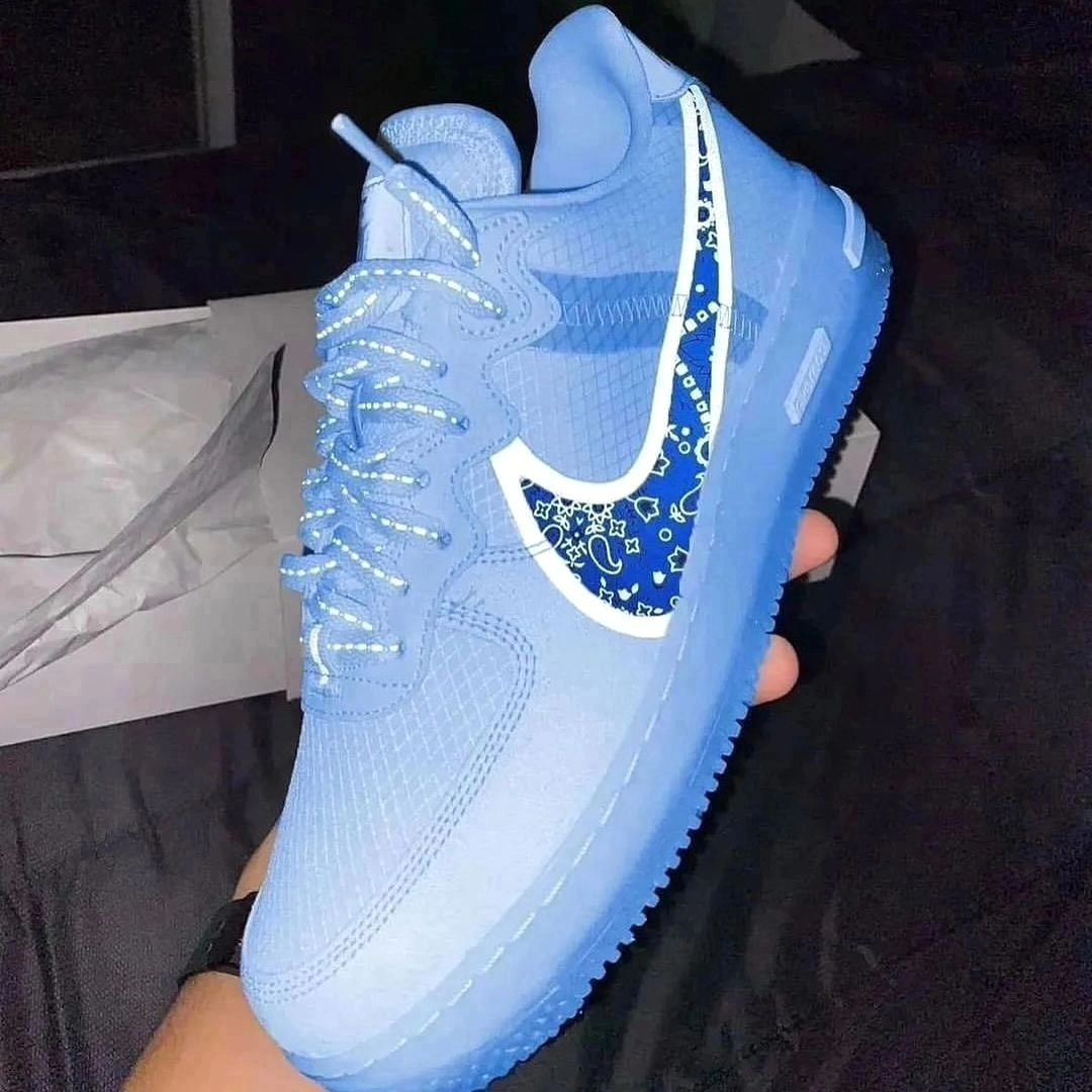 BLUE PATTERN SWOOSH CUSTOM NIKE AIR FORCE 1
