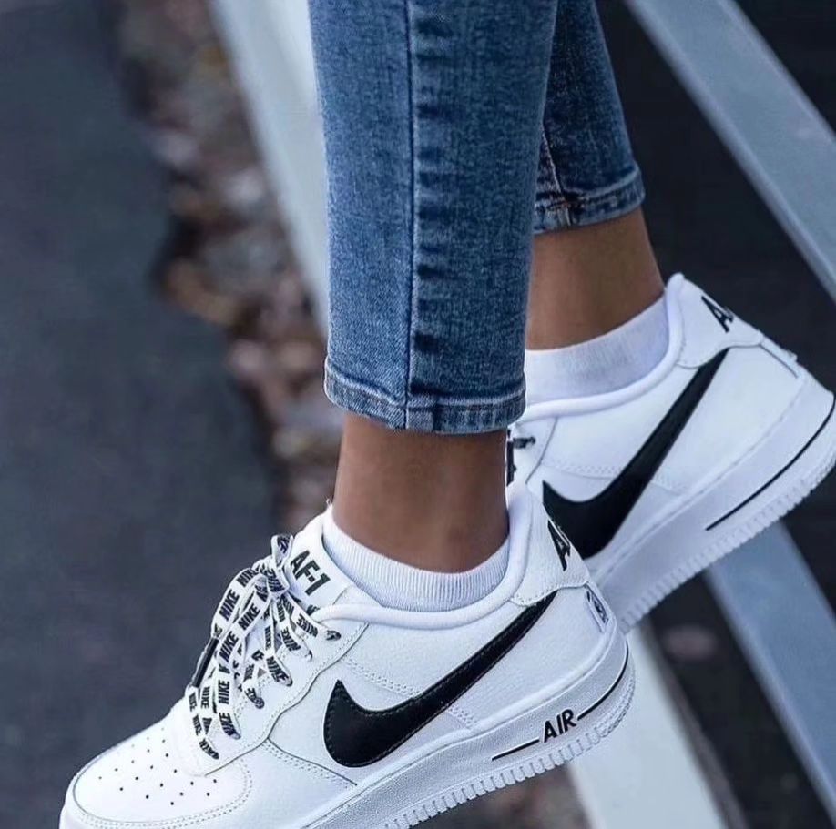 BLACK SWOOSH FONT CUSTOM AIR FORCE 1 - Image 3