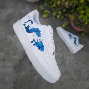 PLUM BLOSSOM DRAGON PINK BLUE CUSTOM AIR FORCE 1