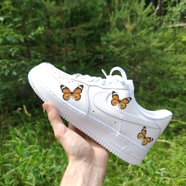 Custom Air Force 1 Orange Butterfly