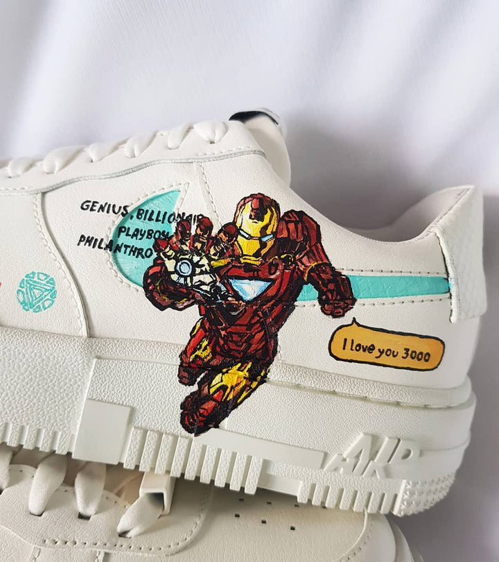 SUPER HERO RED BLUE BROWN CUSTOM AIR FORCE 1 - Image 9