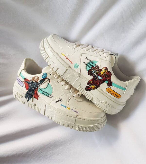 SUPER HERO RED BLUE BROWN CUSTOM AIR FORCE 1 - Image 5