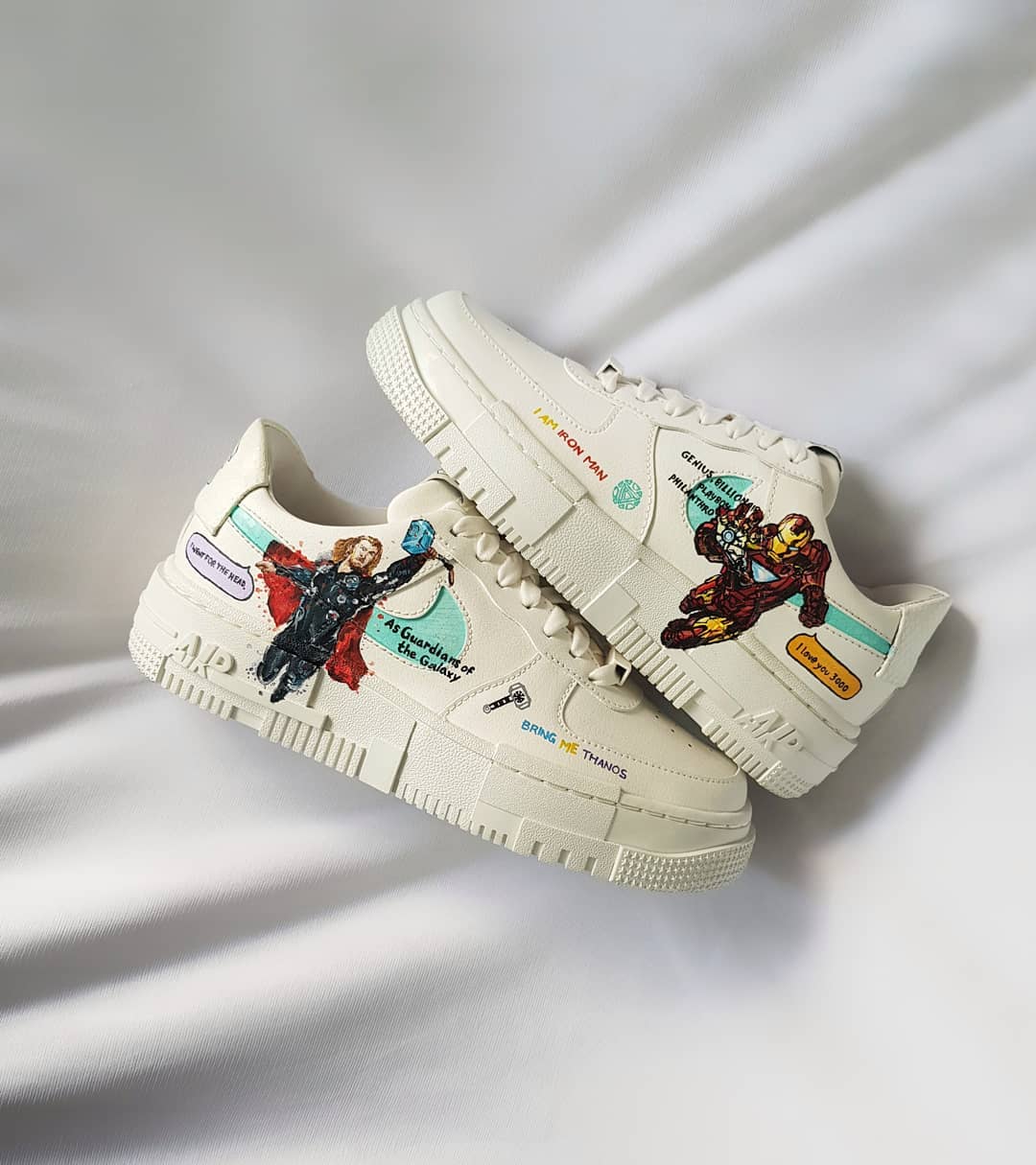 SUPER HERO RED BLUE BROWN CUSTOM AIR FORCE 1