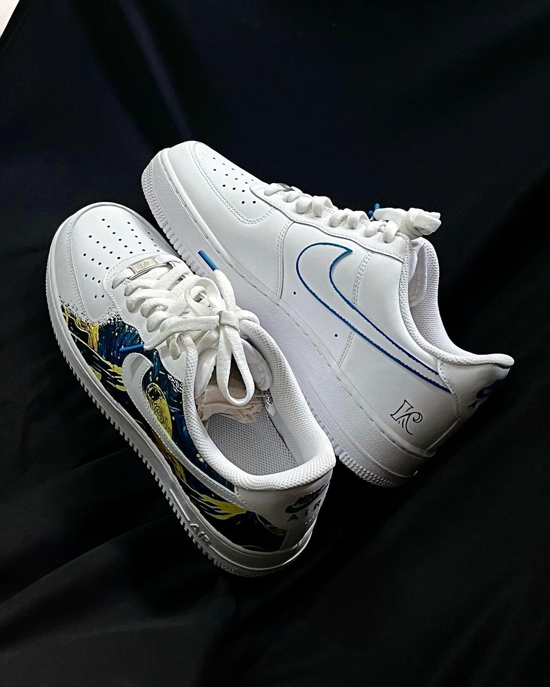 WAVES SNOW-CAPPED MOUNTAIN BLUE YELLOW BLACK CUSTOM AIR FORCE 1 - Image 4