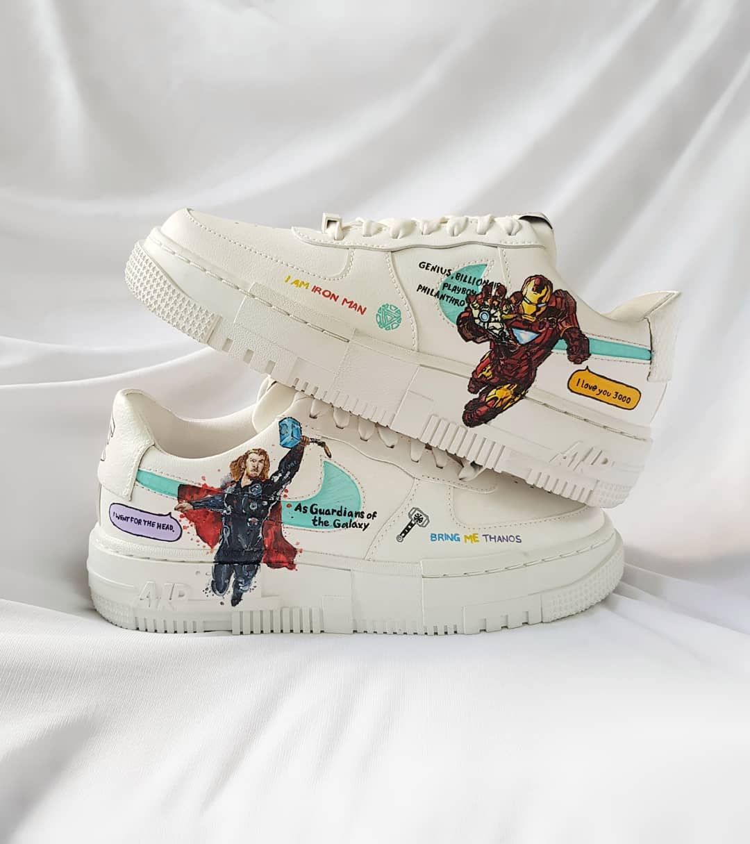 SUPER HERO RED BLUE BROWN CUSTOM AIR FORCE 1 - Image 7