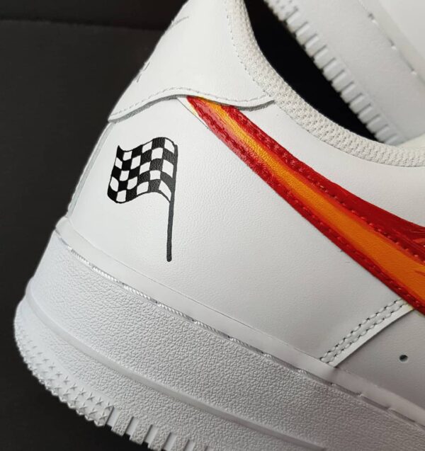 CAR FIRE SWOOSH ORANGE WHITE CUSTOM AIR FORCE 1 - Image 3