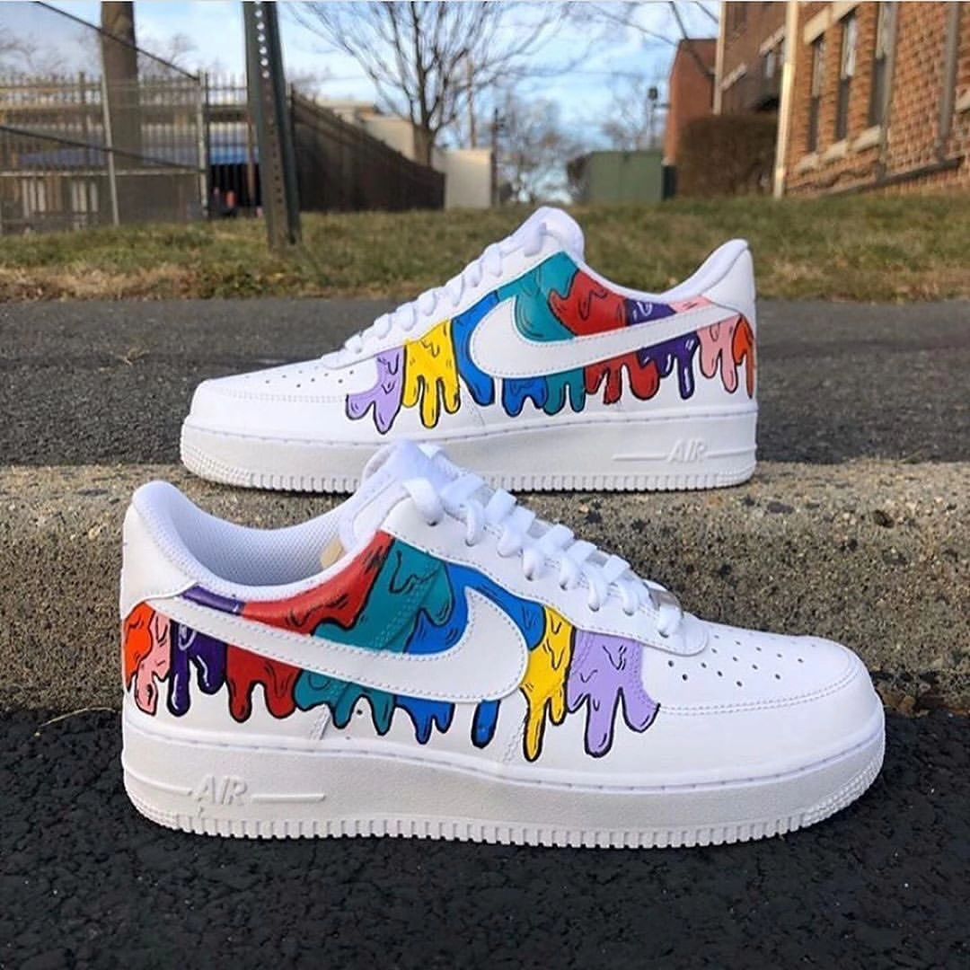 DRIPPING PURPLE GREEN BLUE RED CUSTOM AIR FORCE 1