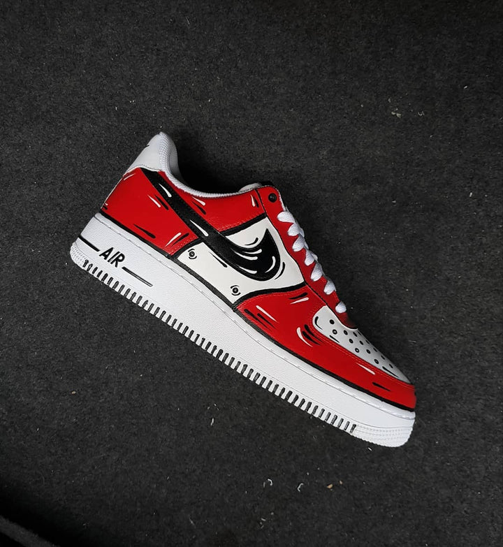 RED BLACK CUSTOM AIR FORCE 1 - Image 6