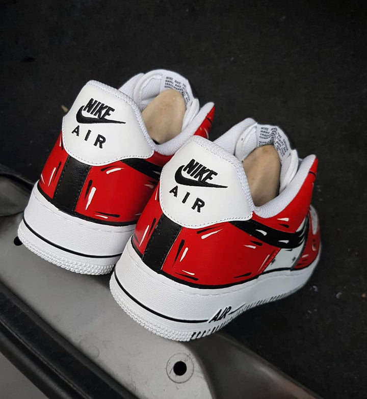 RED BLACK CUSTOM AIR FORCE 1 - Image 8