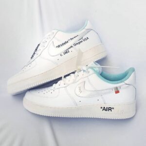 SLIVERY SWOOSH BLACK FONT CUSTOM AIR FORCE 1