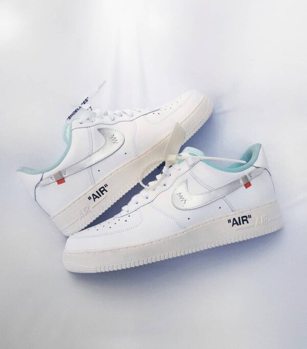 SLIVERY SWOOSH BLACK FONT CUSTOM AIR FORCE 1 - Image 4