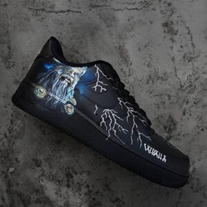 CARTOON MAGIAC WORD WIZARD LIGHTNING BLACK WHITE CUSTOM AIR FORCE 1