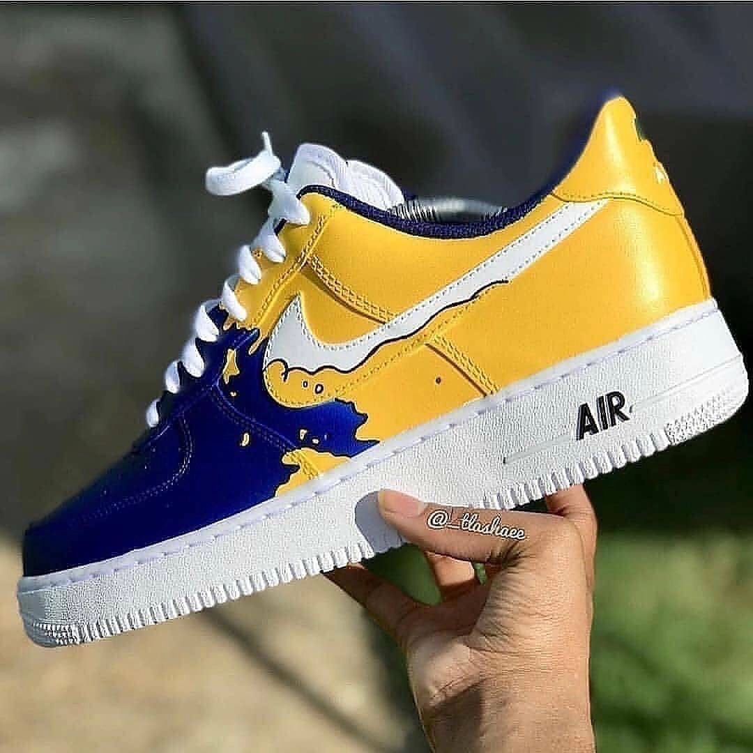 YELLOW BLUE CUSTOM AIR FORCE 1