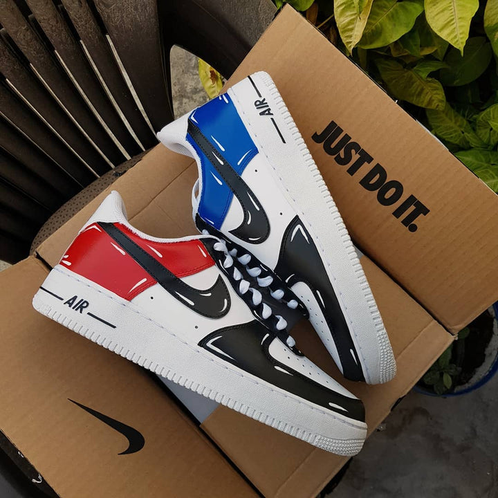 RED BLUE BLACK CUSTOM AIR FORCE 1 - Image 6