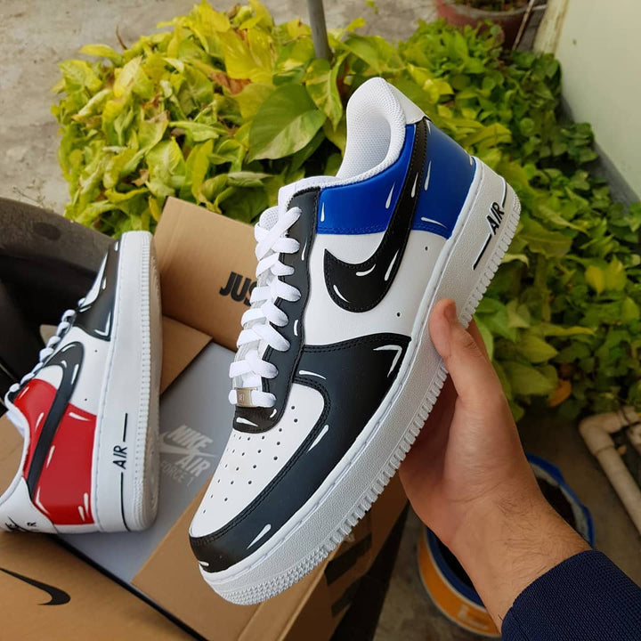 RED BLUE BLACK CUSTOM AIR FORCE 1 - Image 9