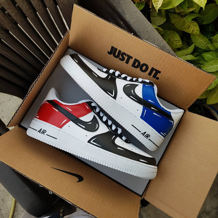 RED BLUE BLACK CUSTOM AIR FORCE 1 - Image 10