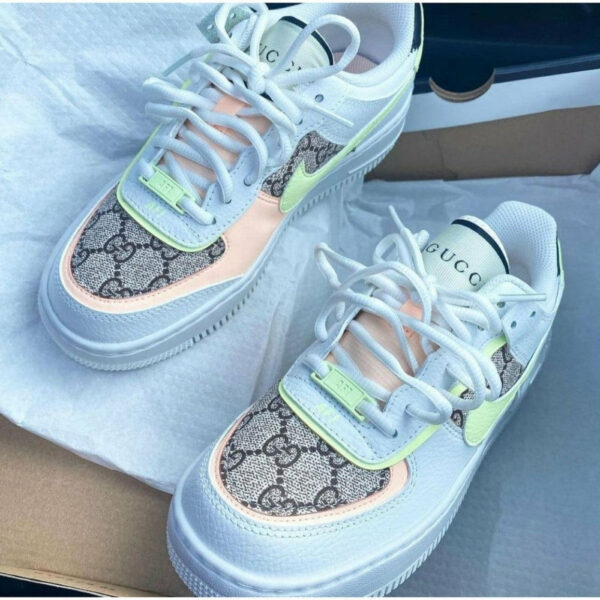 GUCCI PINK YELLOW CUSTOM AIR FORCE 1 SHADOW