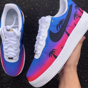 PURPLE RED COCONUT TREE CUSTOM AIR FORCE 1