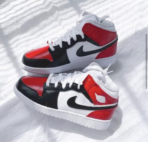 BLACK RED CUSTOM AIR JORDAN 1 - Image 6