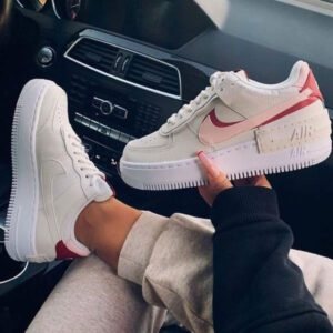 BEIGE RED SHADOW CUSTOM AIR FORCE 1