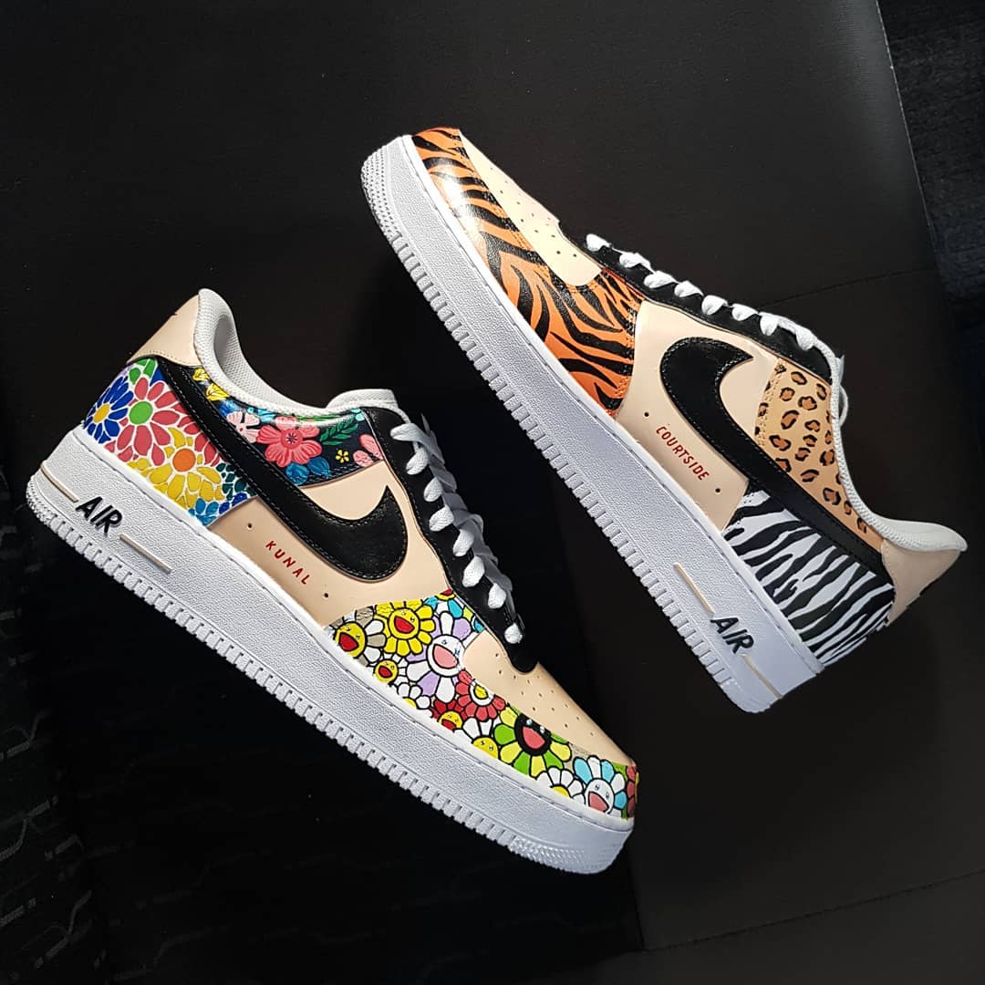 FLOWER LEOPARD PATTERN COLORFUL CUSTOM AIR FORCE 1