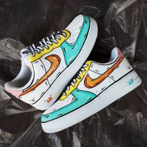 ORANGE BLUE YELLOW WHIT CUSTOM AIR FORCE 1