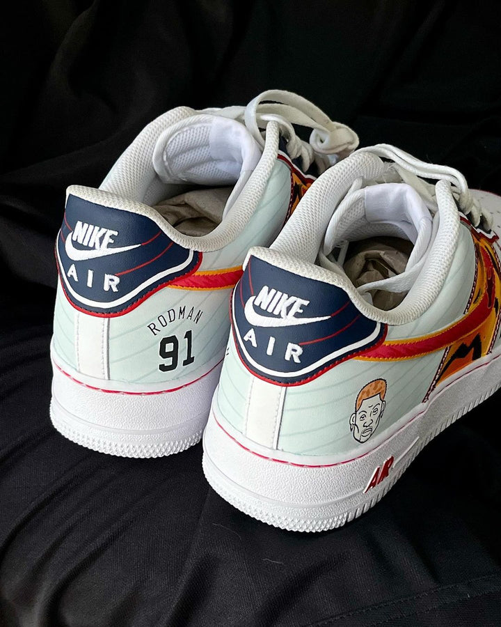 RED BLACK ORANGE CUSTOM AIR FORCE 1 - Image 10