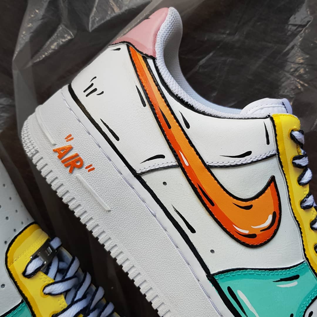ORANGE BLUE YELLOW WHIT CUSTOM AIR FORCE 1 - Image 2