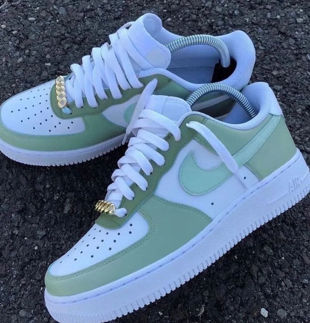 LIGHT GREEN CUSTOM AIR FORCE 1