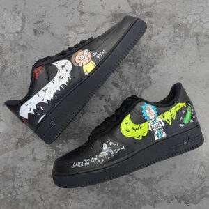 CARTOON ROLE BLACK GREEN WHITE YELLOW CUSTOM AIR FORCE 1