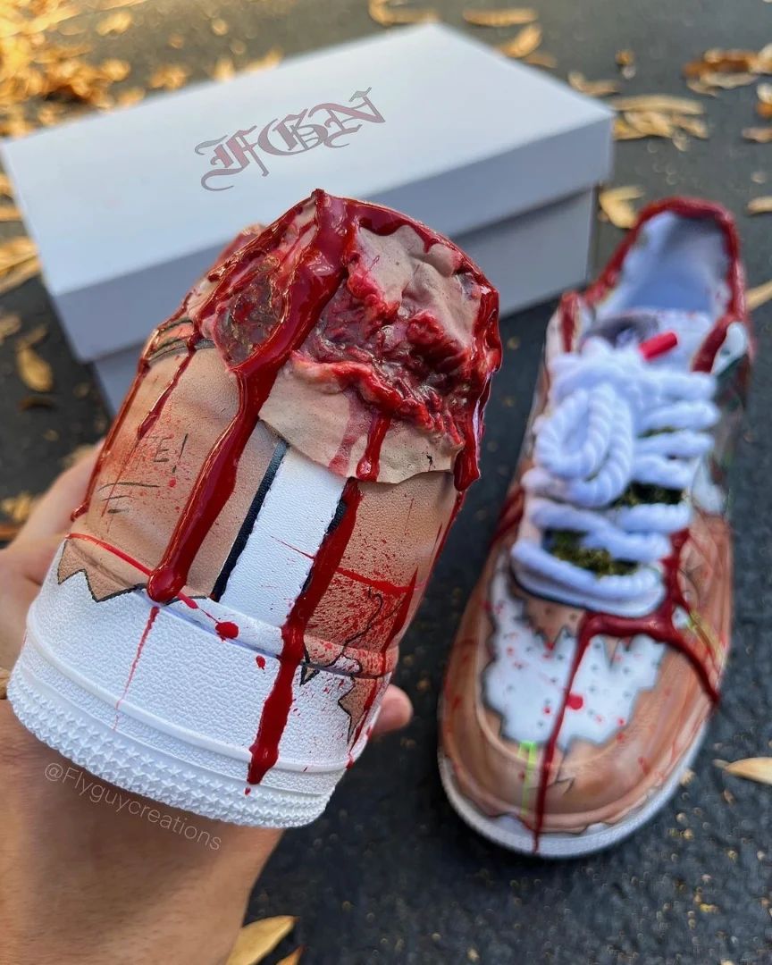 GOSHT BLOODY RED CUSTOM AIR FORCE 1 - Image 4