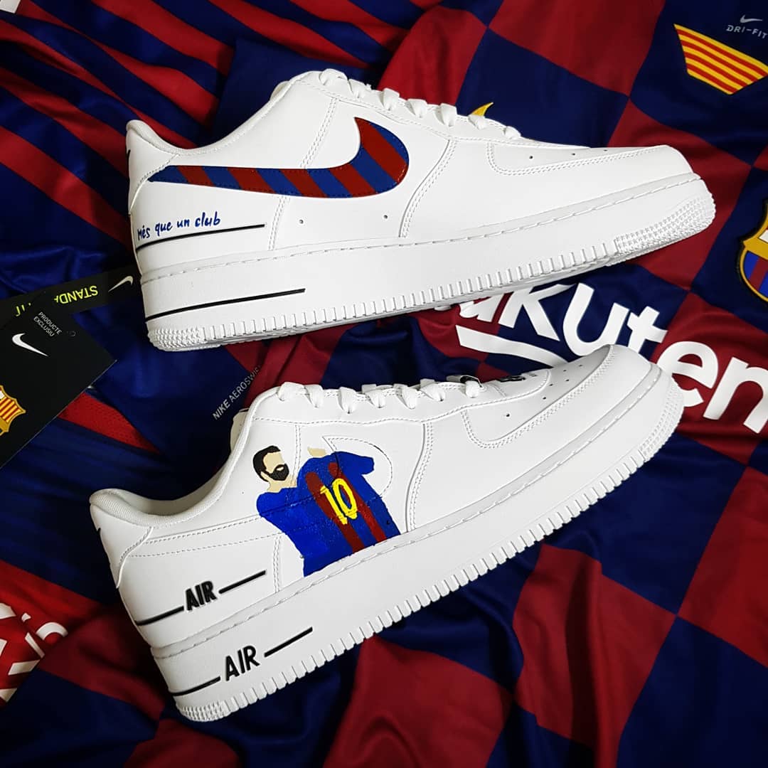 CARTOON ROLE RED BLUE STRIPE SWOOSH CUSTOM AIR FORCE 1