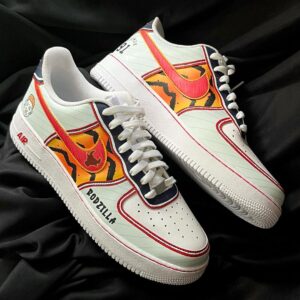 RED BLACK ORANGE CUSTOM AIR FORCE 1