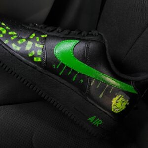 GREEN BLACK MONEY MONSTER DRIPPING SWOOSH CUSTOM AIR FORCE 1