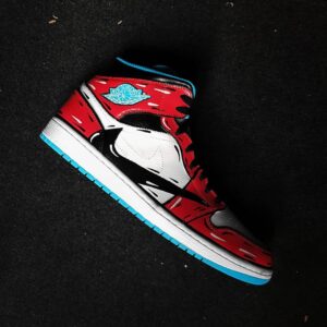 BLACK RED REVERSE SWOOSH CUSTOM AIR JORDAN 1